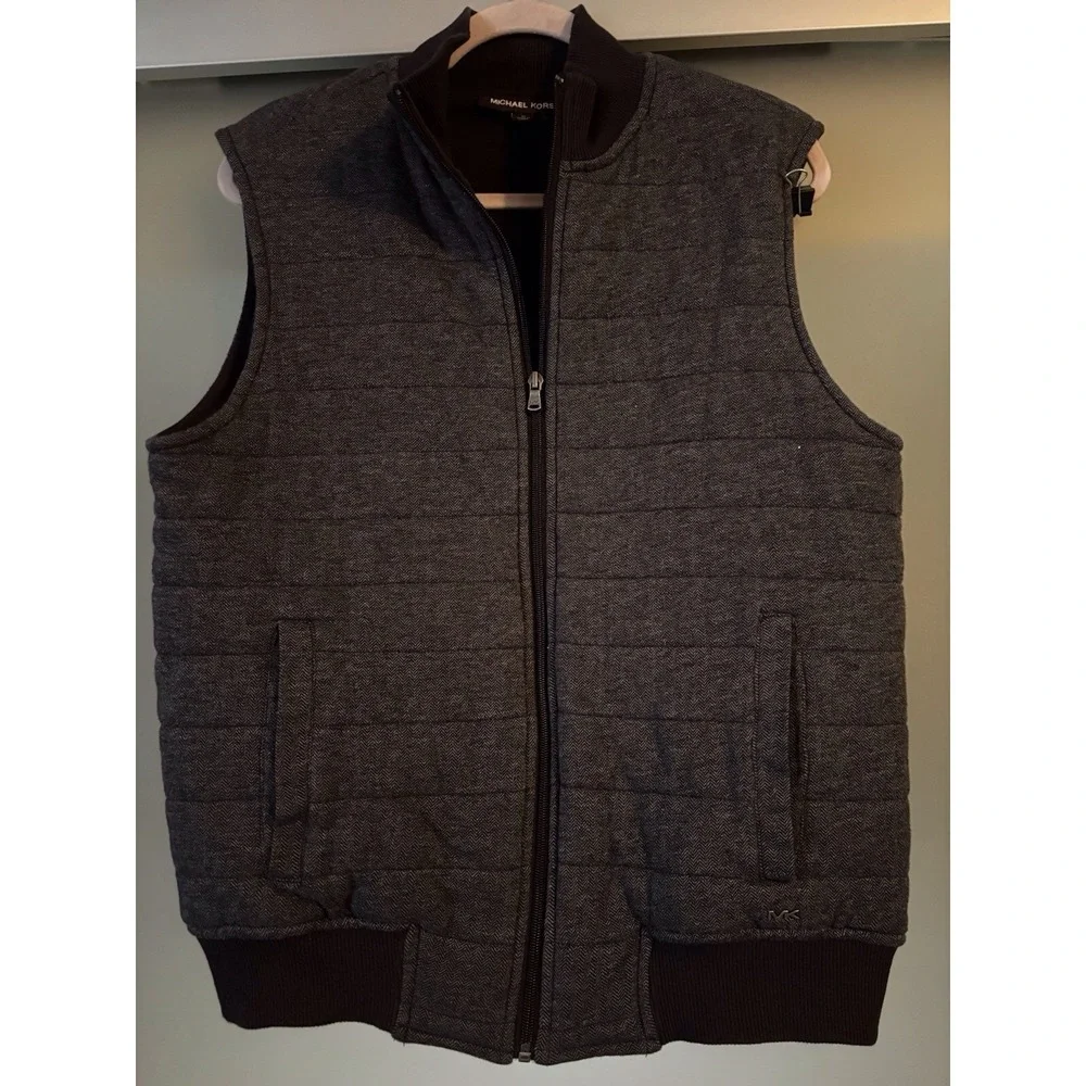 Michael Kors Vest Women's Size‎ M Black Ribbed Band At Waist